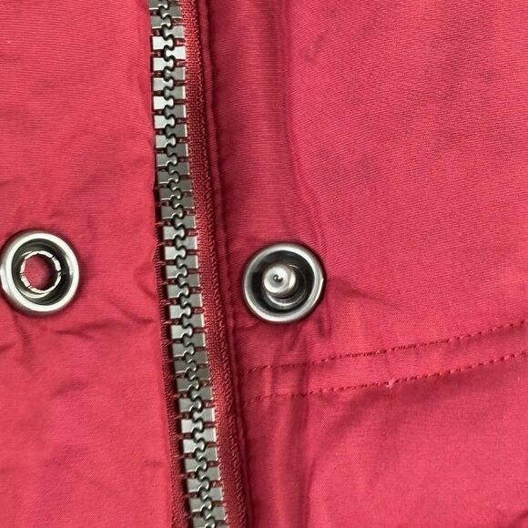 Eddie‎ Bauer Vest Women's Large Goose Down Red 700 Fill Removable Faux Fur Trim - Picture 7 of 16